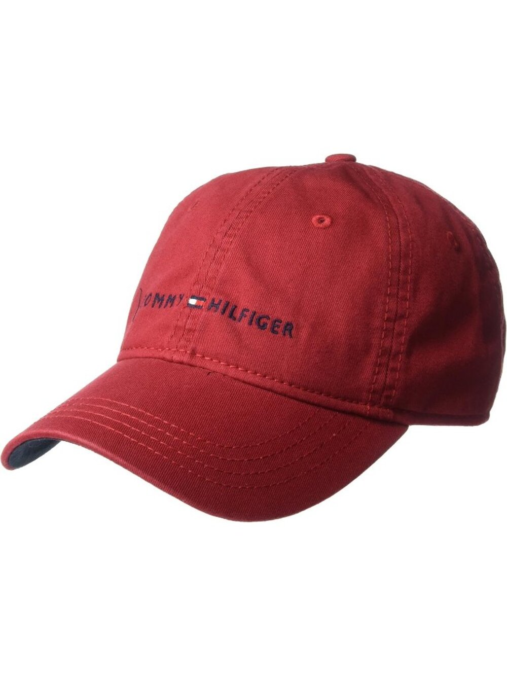Tommy Hilfiger Men's Red Cotton Logo Adjustable Baseball Cap